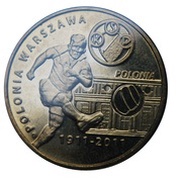 2 Zlotys Polonia Warszawa, Poland, 2011 reverse image