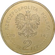 2 Zlotys Polish Olympic Team Sochi 2014 obverse image