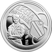 5 Zlotys Legia Warszawa, Poland, 2016 reverse image