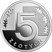 5 Zlotys One Hundred Years of the Zloty, Poland, 2019 reverse image
