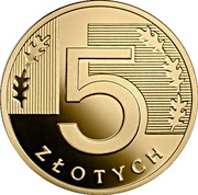 5 Zlotys One Hundred Years of the Zloty, Poland, 2019 reverse image