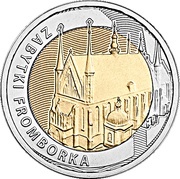 5 Zlotys The Monuments of Frombork, Poland, 2019 reverse image