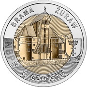 5 Zlotys The Crane Gate in Gdańsk reverse image