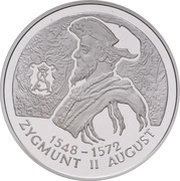 10 Zlotys Bust of Sigismund II Augustus, Poland, 1996 reverse image