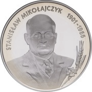 10 Zlotys Stanisław Mikołajczyk, Poland, 1996 reverse image