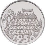 10 Zlotys Poznań- June 1956, Poland, 1996 reverse image