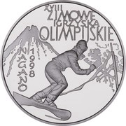 10 Zlotys Nagano 1998, Poland, 1998 reverse image