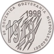 10 Zlotys Odzyskania Niepodległości, Poland, 1998 reverse image