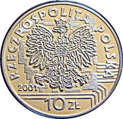 10 Zlotys Rok 2001 obverse image