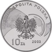 10 Zlotys 2002 World Football Cup obverse image