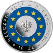 10 Zlotys Wstąpienie Polski do Unii Europejskiej obverse image
