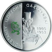10 Zlotys Konstanty Ildefons Gałczyński, Poland, 2005 reverse image
