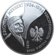 10 Zlotys Zbigniew Herbert obverse image