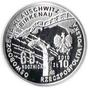 10 Zlotys Liberation of "KL Auschwitz-Birkenau" obverse image