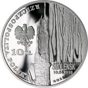 10 Zlotys Presidential Plane Crash in Smolensk obverse image