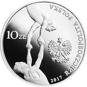 10 Zlotys 150th Anniversary of the Establishment of the Sokół Gymnastic Society obverse image