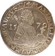 1 Reichsthaler - Christopher of Manderscheid Bust, Belgium, 1567-1572 reverse image