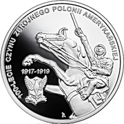 10 Zlotys 100th Anniversary of the Military Effort of Polish Americans, Poland, 2018 reverse image