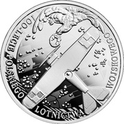 10 Zlotys 100th Anniversary of Polish Military Aviation, Poland, 2019 reverse image