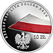 10 Zlotys 100th Anniversary of the National Flag of Poland obverse image