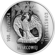 10 Zlotys 100th Anniversary of the March Constitution, Poland, 2021 reverse image