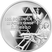 10 Zlotys 100th Anniversary of the 3rd Silesian Uprising, Poland, 2021 reverse image
