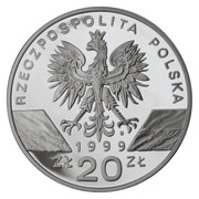 20 Zlotys Wilk (Canis lupus) obverse image