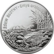 20 Zlotys Żółw błotny (Emys orbicularis), Poland, 2002 reverse image