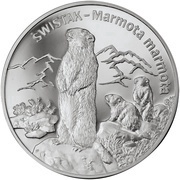 20 Zlotys Świstak (Marmota marmota), Poland, 2006 reverse image