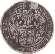 ½ Daalder "Twaalfstuiverpenning" - Margaret van Brederode with titles of Ferdinand I obverse image