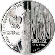 20 Zlotys Presidential Plane Crash in Smolensk obverse image