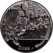 20 Zlotys Żubr (Bison bonasus), Poland, 2013 reverse image