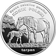 20 Zlotys Konik polski (Equus caballus gmelini), Poland, 2014 reverse image