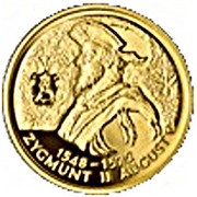 100 Zlotys Sigismund II Augustus, Poland, 1999 reverse image