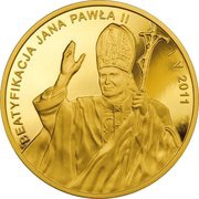 1000 Zlotys Beatification of John Paul II, Poland, 2011 reverse image