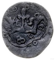 Russian Denier - Władysław Opolczyk Lwów mint reverse image