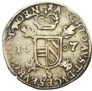 3 Silver Reals - Albert and Isabella, Belgium, 1605-1611 reverse image