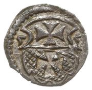 Denier elbląski - Sigismund II Augustus Elbląg mint, Poland, 1552-1557 reverse image