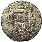½ Ecu "Philippe" - Philip II Bust left, Belgium, 1582-1599 reverse image