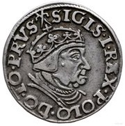 Trojak gdański - Sigismund I the Old Gdańsk mint obverse image