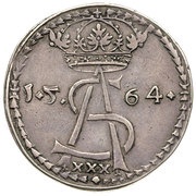 Półkopek litewski - Sigismund II Augustus Wilno or Tykocin mint obverse image