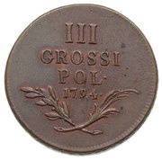 3 Grossi - Franz II Coin for the Imperial Austrian Army reverse image