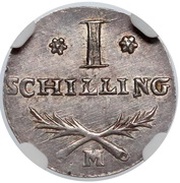 1 Schilling - Marshal Lefebvre French Occupation, Trial Strike reverse image