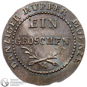 1 Grosz - Marshal Lefebvre French Occupation, Trial Strike reverse image