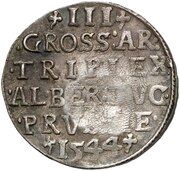 3 Groschen Siege coinage; countermarked, Poland, 1577 reverse image
