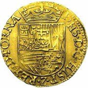 ½ Gold Real - Philip II, Belgium, 1590-1595 reverse image