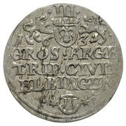 Trojak / 3 Grosze - Gustaw II Adolf Swedish Occupation, Poland, 1631-1633 reverse image