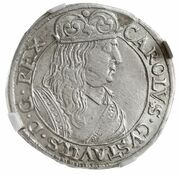 Szóstak / 6 Groszy - Karol X Gustaw Swedish Occupation obverse image