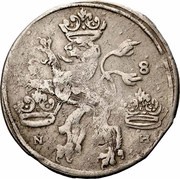 Ort - Karol X Gustaw Swedish Occupation, Poland, 1656 reverse image