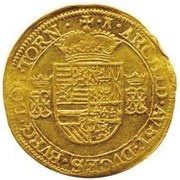 ½ Gold Sovereign - Albert and Isabella, Belgium, 1612-1613 reverse image
